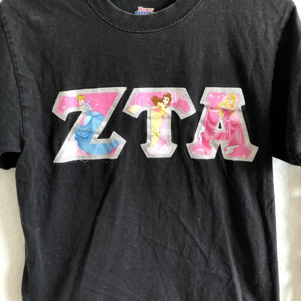 Black ZTA princess double stitch tee